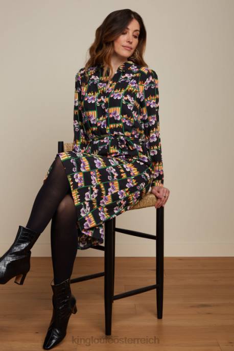 Bekleidung bei King Louie Frauen Carina Kleid Rebelle Schwarz 8LT020