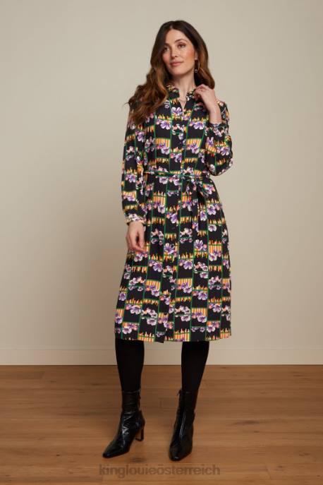 Bekleidung bei King Louie Frauen Carina Kleid Rebelle Schwarz 8LT020