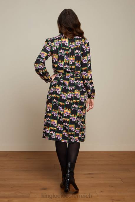 Bekleidung bei King Louie Frauen Carina Kleid Rebelle Schwarz 8LT020