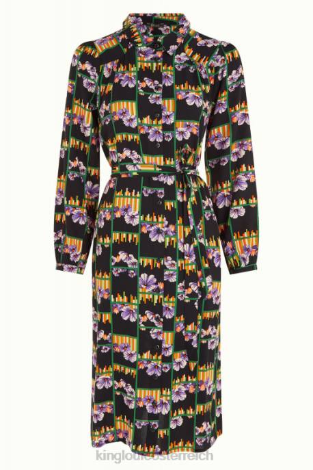 Bekleidung bei King Louie Frauen Carina Kleid Rebelle Schwarz 8LT020