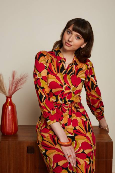 Bekleidung bei King Louie Frauen Carina Kleid liebe Schwarz 8LT012