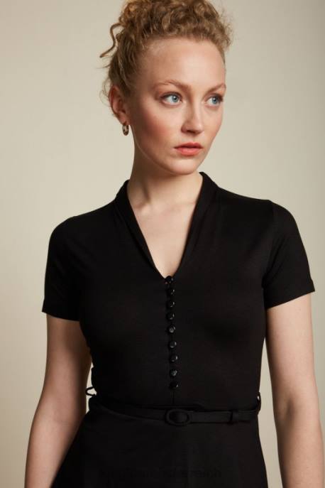 Bekleidung bei King Louie Frauen Emmy Kleid Ecovero Classic Schwarz 8LT031
