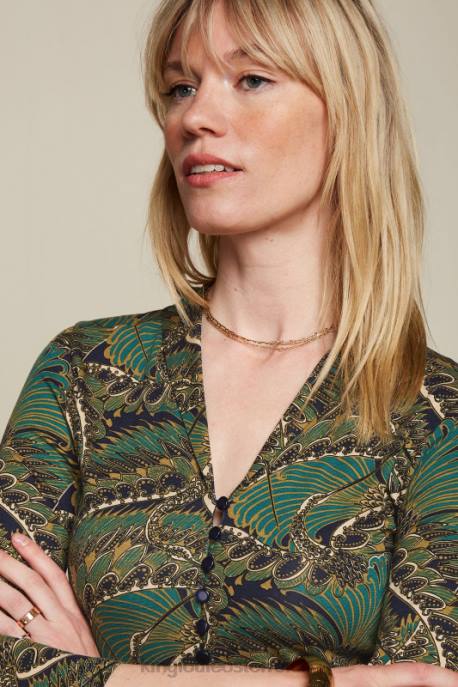 Bekleidung bei King Louie Frauen Emmy-Kleid Venus Blau 8LT06