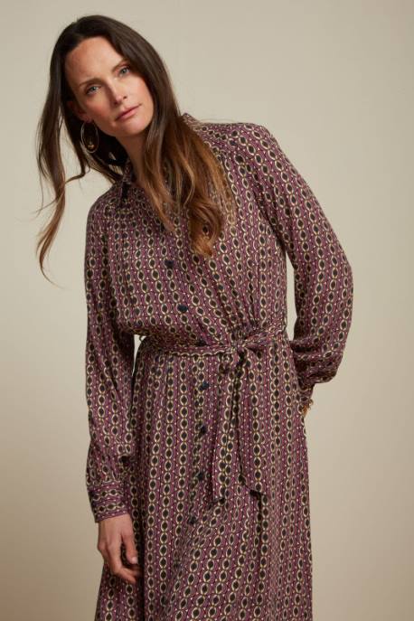 Bekleidung bei King Louie Frauen Jeanne-Kleid Hoopah Mesa-Rosa 8LT018