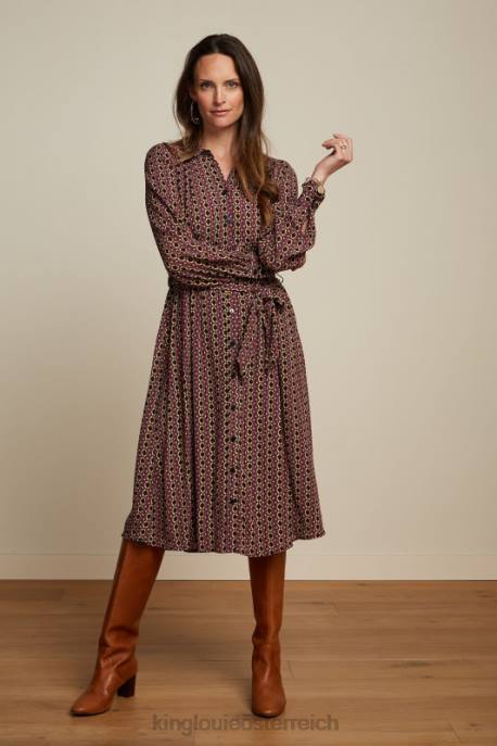 Bekleidung bei King Louie Frauen Jeanne-Kleid Hoopah Mesa-Rosa 8LT018