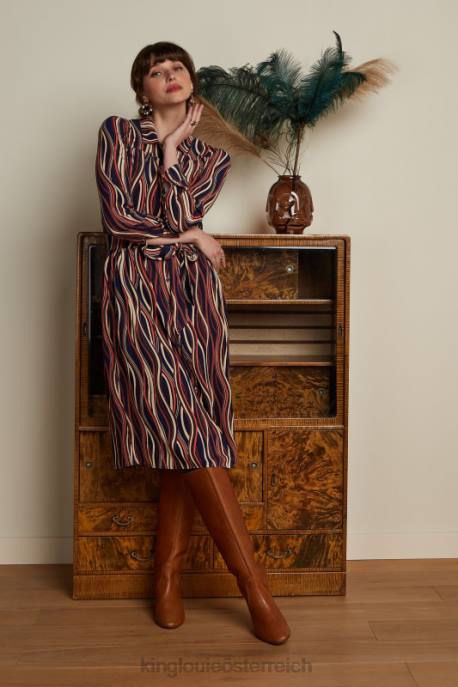 Bekleidung bei King Louie Frauen Lalia Kleid Merrill Blau 8LT017