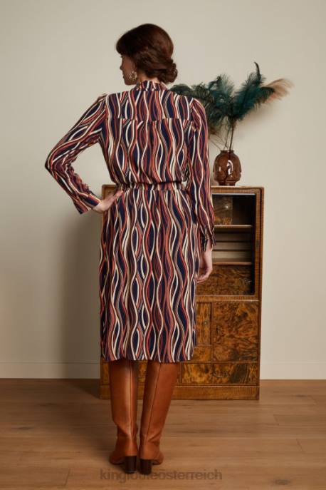 Bekleidung bei King Louie Frauen Lalia Kleid Merrill Blau 8LT017