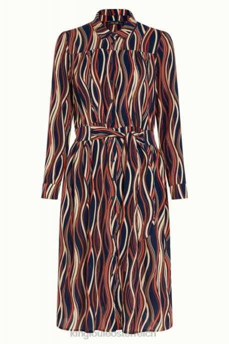 Bekleidung bei King Louie Frauen Lalia Kleid Merrill Blau 8LT017