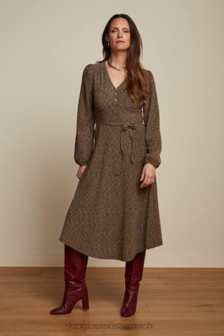 Bekleidung bei King Louie Frauen Lelia Kleid Karussell Lurex Gold 8LT01