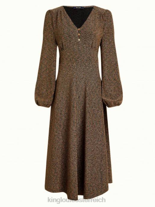 Bekleidung bei King Louie Frauen Lelia Kleid Karussell Lurex Gold 8LT01