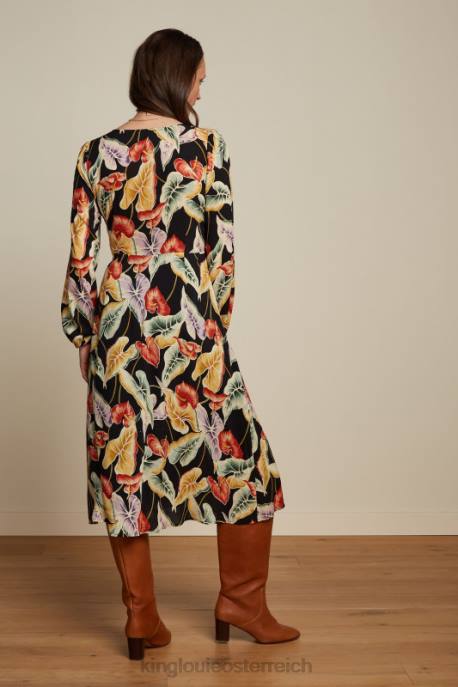 Bekleidung bei King Louie Frauen Lelia Kleid Marmora Schwarz 8LT030