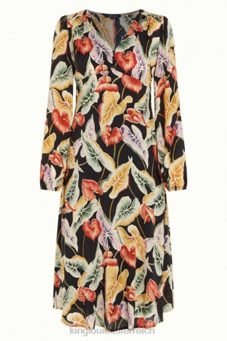 Bekleidung bei King Louie Frauen Lelia Kleid Marmora Schwarz 8LT030