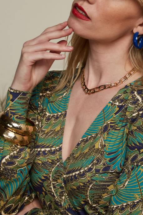 Bekleidung bei King Louie Frauen Loretta-Kleid Venus Blau 8LT07