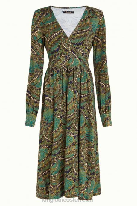 Bekleidung bei King Louie Frauen Loretta-Kleid Venus Blau 8LT07