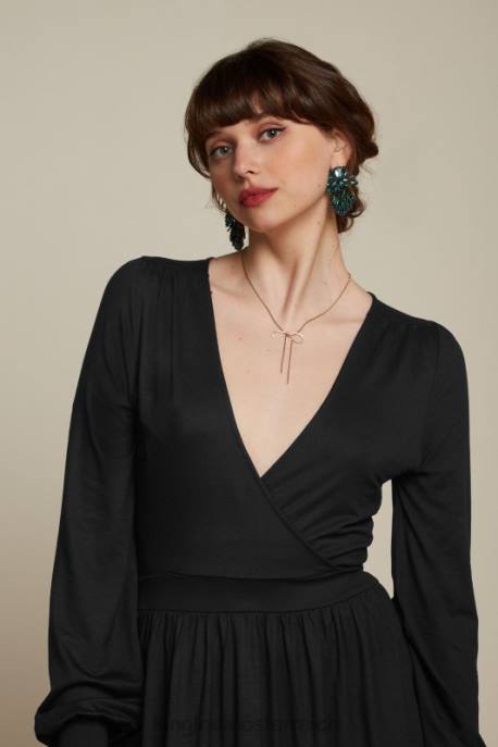 Bekleidung bei King Louie Frauen Loretta-Kleid ecovero klassisch Schwarz 8LT02