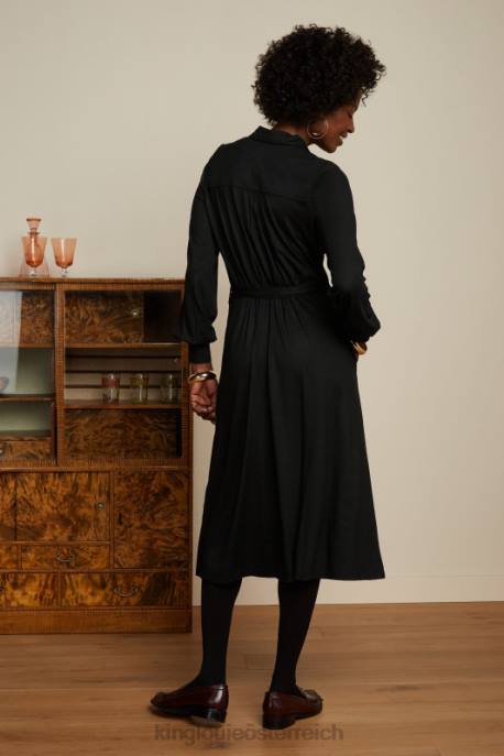 Bekleidung bei King Louie Frauen Maisie Kleid Ecovero Classic Schwarz 8LT03