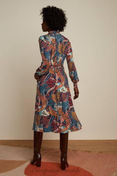 Bekleidung bei King Louie Frauen Maisie-Kleid Nachtigall Blau 8LT011