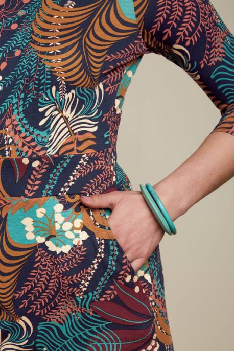 Bekleidung bei King Louie Frauen Mona Kleid Nachtigall Blau 8LT010