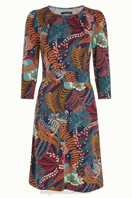 Bekleidung bei King Louie Frauen Mona Kleid Nachtigall Blau 8LT010
