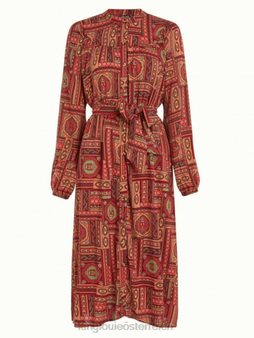 Bekleidung bei King Louie Frauen Nala-Kleid Balthazar Cabernet-Rot 8LT019