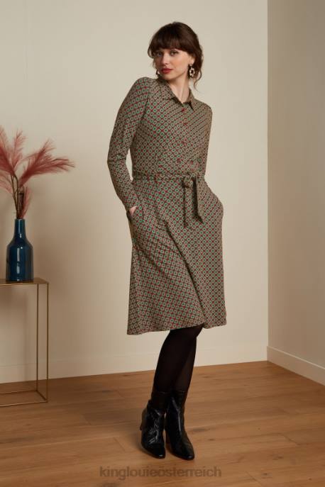 Bekleidung bei King Louie Frauen Sheeva-Kleid staubig Cabernet-Rot 8LT022