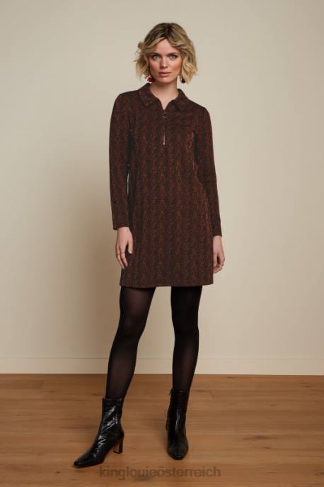 Bekleidung bei King Louie Frauen Tunika-Reißverschlusskleid Tempest Cognac-Orange 8LT023