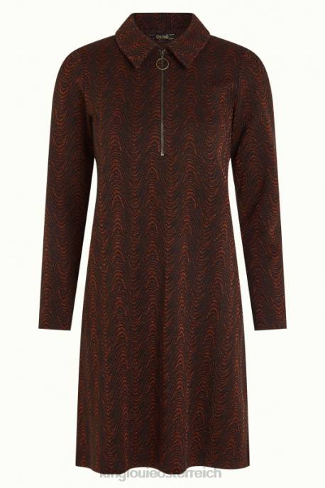 Bekleidung bei King Louie Frauen Tunika-Reißverschlusskleid Tempest Cognac-Orange 8LT023
