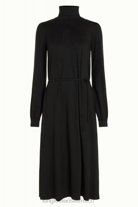 Bekleidung bei King Louie Frauen Viviana Kleid Ecovero klassisch Schwarz 8LT04