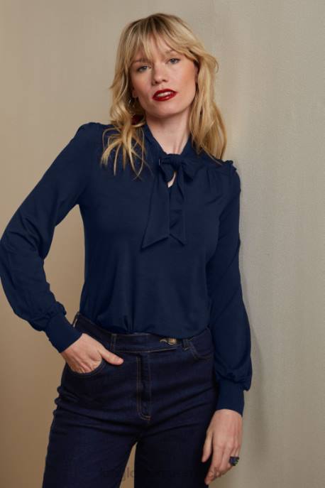 Bekleidung bei King Louie Frauen Amalia Top Ecovero Licht Abendblau 8LT038