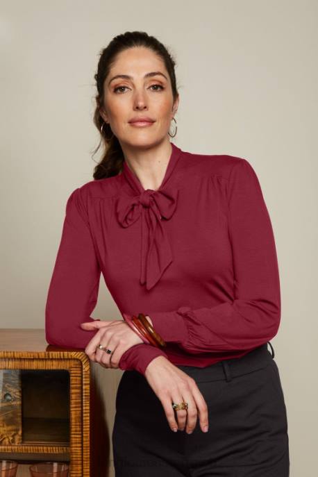 Bekleidung bei King Louie Frauen Amalia Top Ecovero Licht Cabernet-Rot 8LT037