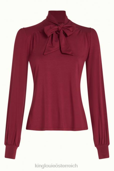 Bekleidung bei King Louie Frauen Amalia Top Ecovero Licht Cabernet-Rot 8LT037