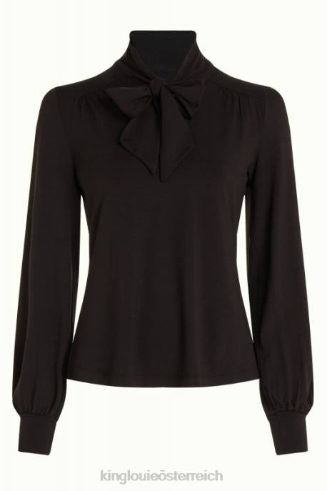 Bekleidung bei King Louie Frauen Amalia Top Ecovero Licht Schwarz 8LT035