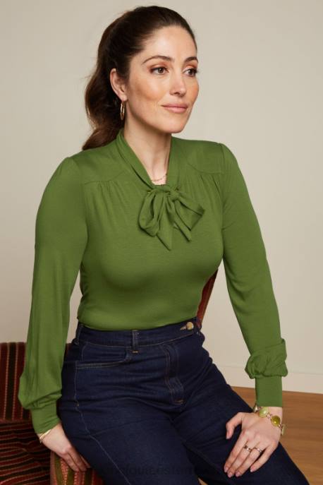 Bekleidung bei King Louie Frauen Amalia Top Ecovero Licht olivgrün 8LT039