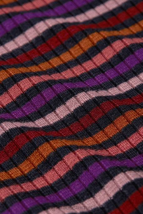 Bekleidung bei King Louie Frauen Carice V Top Rolla Stripe Mesa-Rosa 8LT054