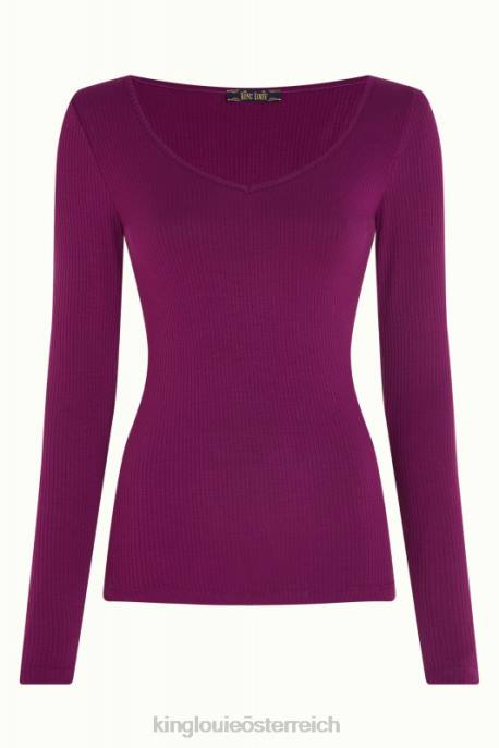 Bekleidung bei King Louie Frauen Carice V Top Uni Rib Kaspia lila 8LT051