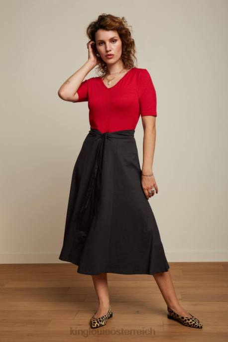 Bekleidung bei King Louie Frauen Carice V Top Uni Rib Rubinrot 8LT0100