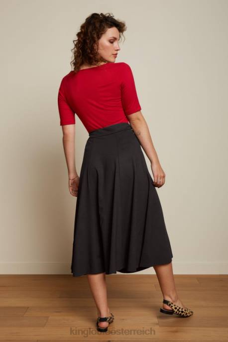 Bekleidung bei King Louie Frauen Carice V Top Uni Rib Rubinrot 8LT0100