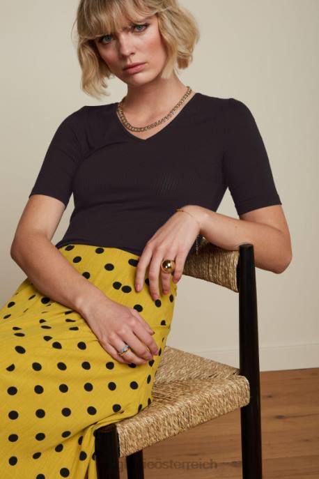 Bekleidung bei King Louie Frauen Carice V Top Uni Rib Schwarz 8LT098