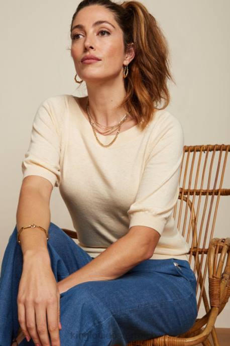 Bekleidung bei King Louie Frauen Efeu-Top-Kokon Creme 8LT093