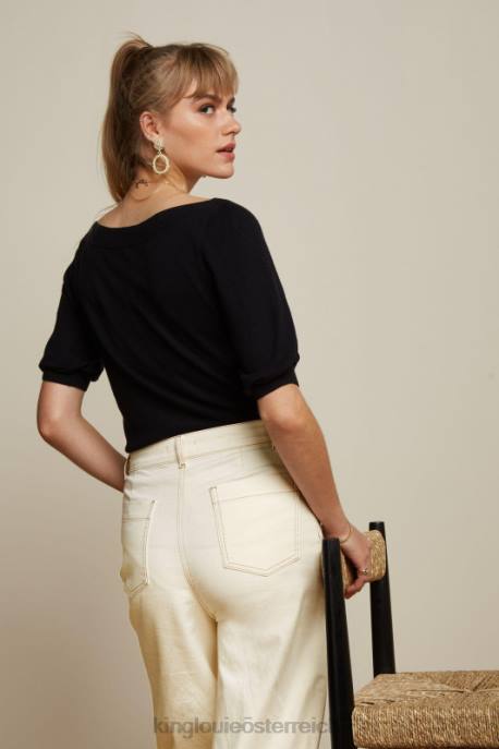 Bekleidung bei King Louie Frauen Efeu-Top-Kokon Schwarz 8LT092