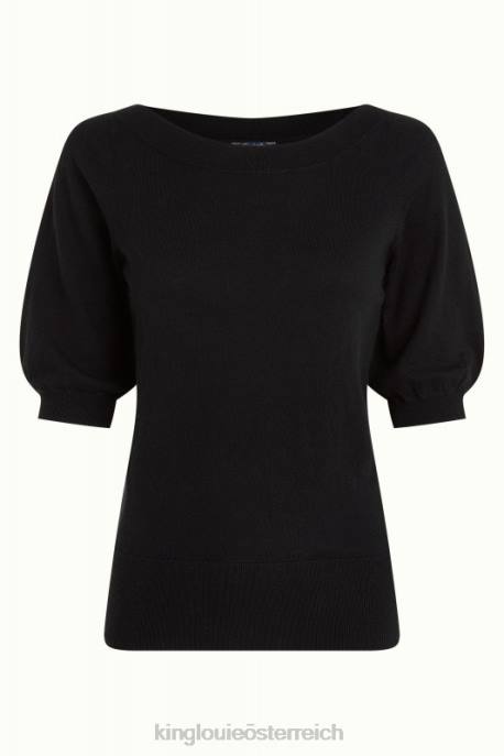 Bekleidung bei King Louie Frauen Efeu-Top-Kokon Schwarz 8LT092