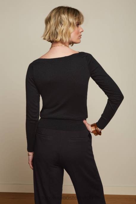 Bekleidung bei King Louie Frauen Efeu-Top, Lapisstreifen Schwarz 8LT061