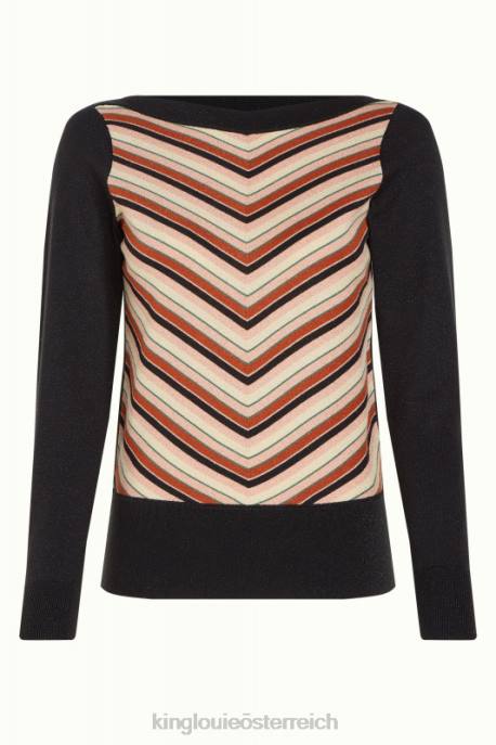 Bekleidung bei King Louie Frauen Efeu-Top, Lapisstreifen Schwarz 8LT061