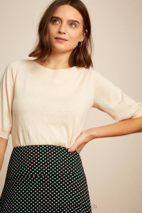 Bekleidung bei King Louie Frauen Ivy Bell Top Cocoon BCI Creme 8LT0104