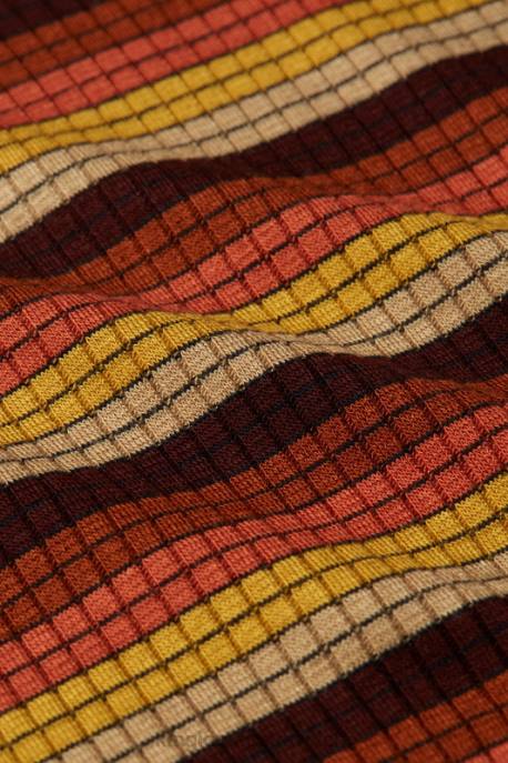 Bekleidung bei King Louie Frauen Lily Top Vanna Stripe Mango-Orange 8LT044