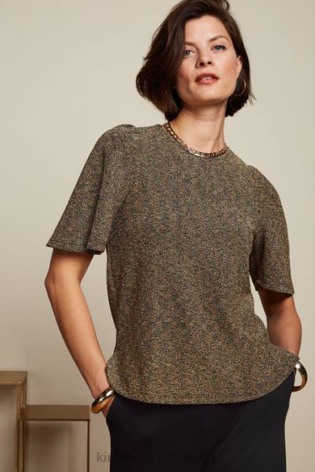 Bekleidung bei King Louie Frauen Lizzy Top Karussell Lurex Gold 8LT033