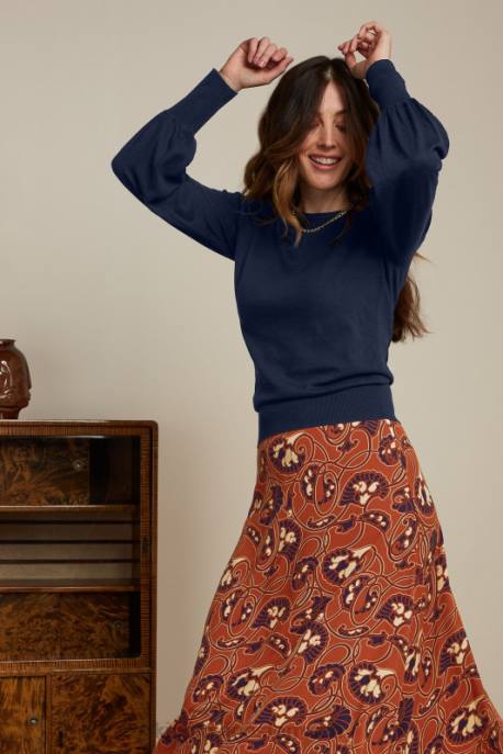 Bekleidung bei King Louie Frauen Maya-Top-Kokon Blau 8LT077