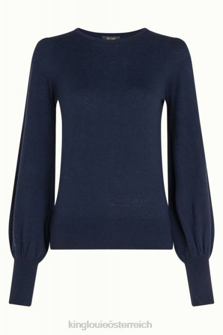 Bekleidung bei King Louie Frauen Maya-Top-Kokon Blau 8LT077