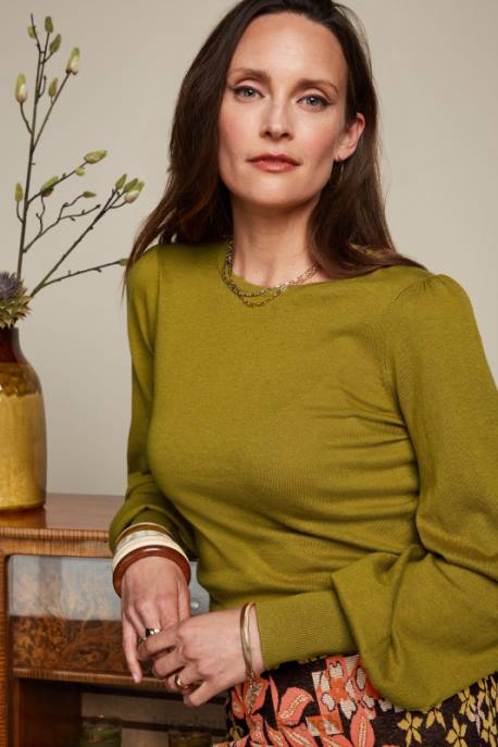 Bekleidung bei King Louie Frauen Maya-Top-Kokon Currygelb 8LT073