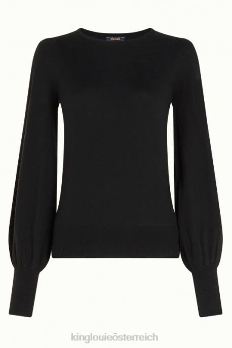 Bekleidung bei King Louie Frauen Maya-Top-Kokon Schwarz 8LT074